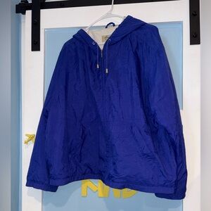 Vintage Eddie Bauer Royal Blue Zip-Up Rain Jacket